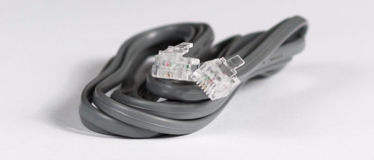 Coiled generic Ethernet cable.